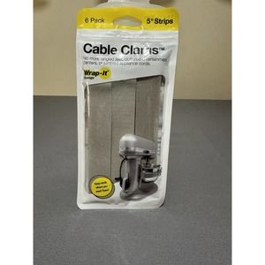 Wrap-it Storage 5” Cable Clams 6 Strips Cable Cord Keeper Ties Organizer